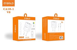 carrecador celula AGOLD 3.1a 2usb para V8