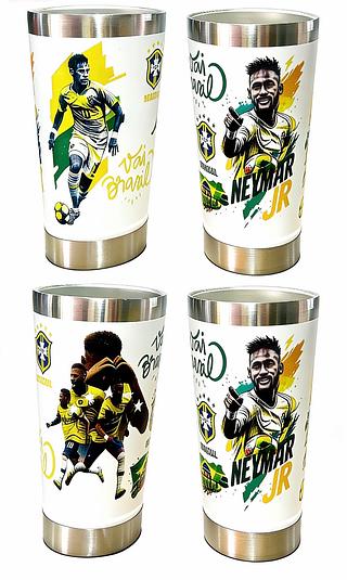 Copo temica 473ml Envio apenas estampa e Neymar Brasil
