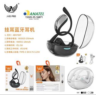 ￼Fones de ouvido Bluetooth com gancho auricular e estojo de carregamento estéreo de 5,3".