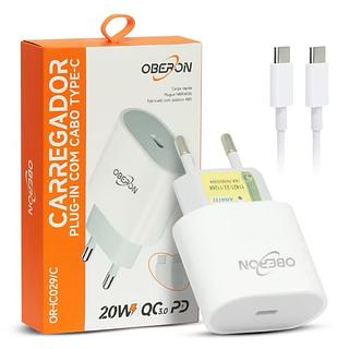 carregador de celular 20w com cabo type C/type c