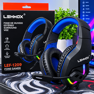 Fone De Ouvido Headset Gamer Pc Celular USB Headphone Com Microfone Lehmox