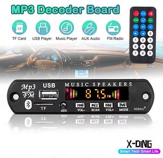 ￼Módulo de Placa Decodificadora MP3 12V Bluetooth 5.0 com Reprodutor de Áudio USB para Carro