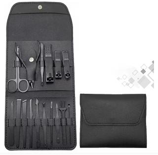 ￼Kit 16 Peça Cortador De Unha Feminino Masculino Portátil Para Viagem E Bolsa