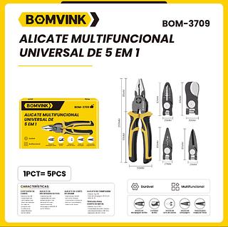 Alicate 5 Em 1 Para Descascar E Cortar Fios Bomvink