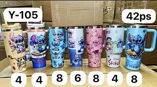 Copo Garrafa Térmica 1200ml Stitch Fofo Disney Bebidas Quentes e Frias Resistente e liso