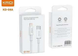 Cabo de dados e carregamento turbo KAIDI Tipo-C para iPhone (2m)