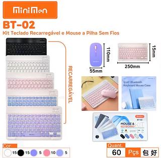 Kit Teclado E Mouse Bluetooth Wireless Usb