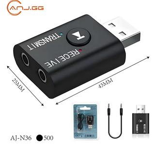 ￼Adaptador Receptor Transmissor de Áudio e Vídeo via Bluetooth 5.0 +Cabo Auxiliar P2 X-Cell XC
