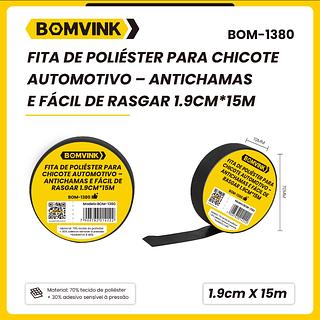FITA DE POLIÉSTER PARA CHICOTE AUTOMOTIVO- ANTICHAMAS E FÁCIL DE RASGAR 1.9CM*15M 19MM