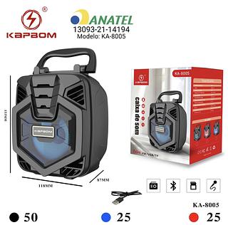 Caixa De Som Amplificada Portátil 8W Bluetooth Mp3 Fm Usb ka-8005