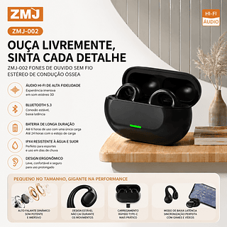 Fone De Ouvido Earcuffs Condução De Ossos Sem Fio Bluetooth Auriculares TWS Earbuds Sports