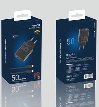 Carregador Turbo 50w Tipo C +usb Para Motorola Todos Moto G E X Z