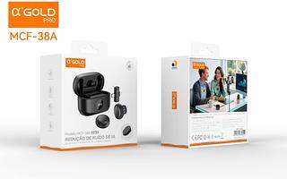 Microfone de Lapela Sem Fio 2 in 1 Type C e Lightning REDUCÃO DE RUÍDO DE IA Microfone duplo MCF-38A