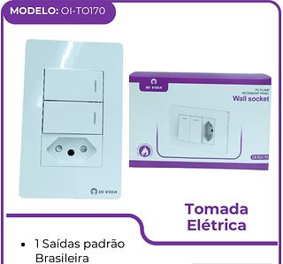 Tomada Elétrica 1 Saídas padrão Brasileira 2 Interruptores