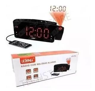 Rádio Fm Relógio Com Projetor Despertador Digital Lelong
