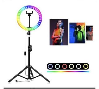 Ring Light Rgb Colorida 35Cm 14Polegadas + Tripé 2.10m
