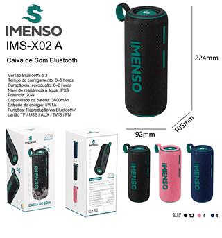 Caixa De Som Portátil Imenso X02 20w Ipx6 3600mah Rgb