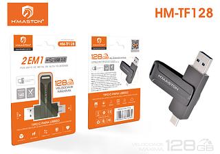 H'maston PenDrive 2 Em 1 Tipo C pen drive Memória Vara 128GB