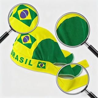 Touca de Tricot Brasil Copa do Mundo, Bandana Torcedor Ajustável, Lenço de Cabeça para Festas e Eventos Esportivos