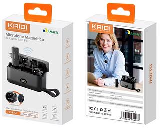 ￼Microfone de Lapela Sem fio Magnético Redução de Ruído Compativel TYPE-C
