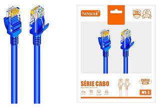 Cabo De Rede 3m Ethernet Rj45 Lan Cat5e Azul C/ 3 Metros