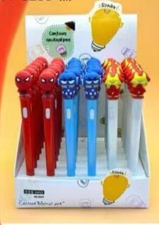 Caneta à base de água preta com ponta fina em formato de herói Homem de Ferro/Capitão/Batman/Homem-Aranha - Papelaria fofa