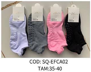 Kit 12 Pares Meia Soquete Antiderrapante Pilates e Yoga Quentinha FEMININA 35-40