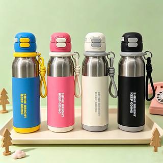 ￼Garrafa Térmica 500ml de Aço Inoxidável 304 Grau Alimentício com Bico Duplo e Cordão de Transporte（bp-11094）