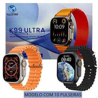 ￼Smartwatch K9 Ultra Pro Max com 10 pulseiras esportivas