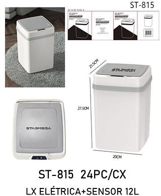 12L Lixeira Automática Inteligente com Sensor, Fácil de Abrir, Lixeira Doméstica de Toque