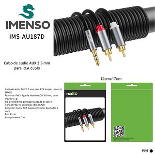 ￼Cabo Imenso Original RCA Estéreo P2 2m IMS-AU187D