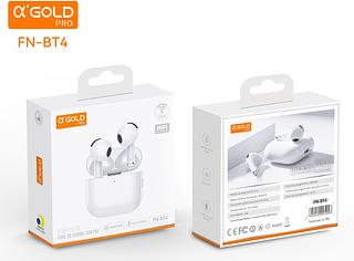 Fone de ouvido in-ear sem fio A'Gold Fone Sem Fio Bluetooth FN-BT4 branco com luz LED