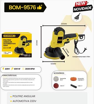 POLITRIZ ANGULAR AUTOMOTIVA 600W 220V