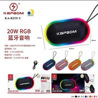Caixa de Som RGB com 20W de Potência e Bateria de 1200mAh—KAPBOM