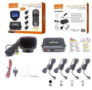 ￼Sensor De Ré Estacionamento 4 Pontos Universal Carro Cor Preto