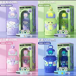 bonito boneca copo térmico de alto valor bonito diversão crianças copo de palha 316 aço inoxi-bm-p1443