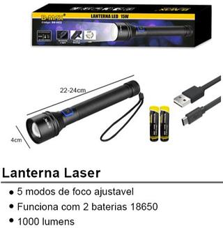 Lanterna Laser 5Modos de foco Ajustavel—BAMX