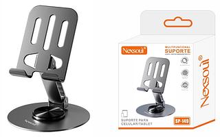 ￼Suporte Ajustável 360º para Mesa - Alumínio Base Rotatória para Smartphone e Tablet