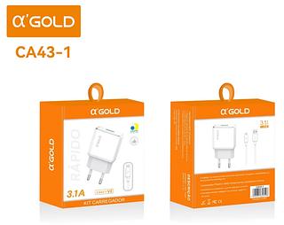 CARREGADOR RAPIDO PARA V8 3.1A 1 USB AGOLD