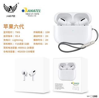 Pro6 Fone De Ouvido Bluetooth Pro Tws5.4–3 Air Premium Sem Fio Cor Branco