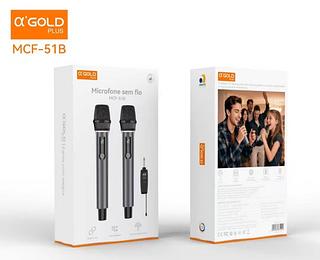 Microfones Duplo Dinâmico Sem Fio Duplo Profissional