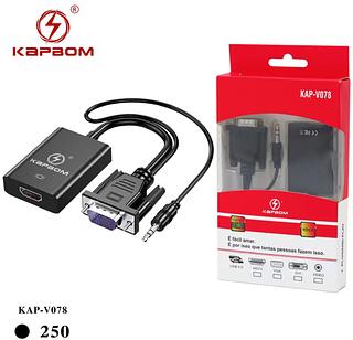 Conversor Vga para hdmi vag macho para hDTV Conector vja Adaptador de cabeça TV HD Projetor de conexão de cabo