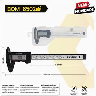 Paquímetro Digital，Unidade de medida: milímetros/ polegadas: 150MM/0-6IC • Precisão: +/- 0,2mm