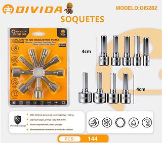 Kit Jogo de Soquete Sextavado 9 Peças 5-13mm Ferramentas Mecânica