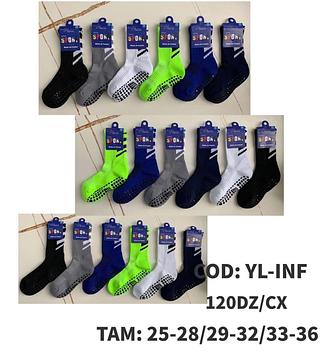 Kit 12 Pares Meião de Futebol Esportiva Infantil Juvenil Antiderrapante Alta Qualidade