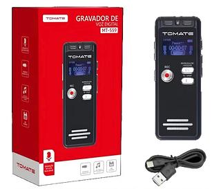 Gravador de Voz Digital Mt-559 tomate Gravador de Voz 8GB Áudio Musica Voz LCD