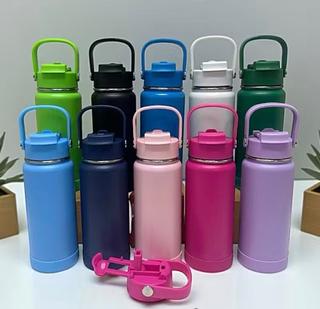 Garrafa térmica inox 550ml, bico duplo com capa protetora de silicone+Marca stanley