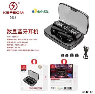 ￼Fone De Ouvido Sem Fio M19 Com Visor Digital LED Em Compatível Fones Microfone Para Sistema Android IOS Windows