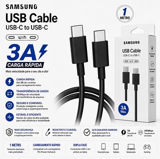 Cabo Turbo Tipo C para Tipo C Samsung 3A