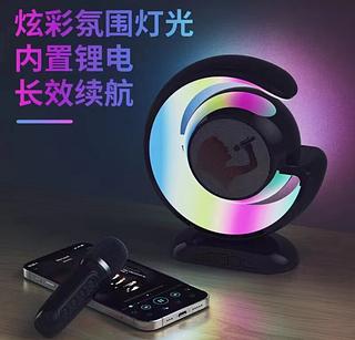 Mini Caixa De Som Com Microfone Sem Fio Bluetooth Karaokê